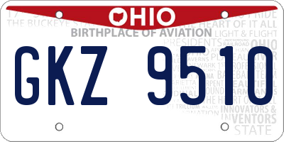 OH license plate GKZ9510