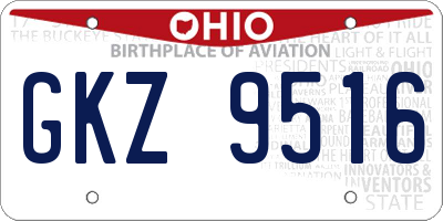 OH license plate GKZ9516