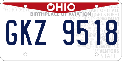 OH license plate GKZ9518