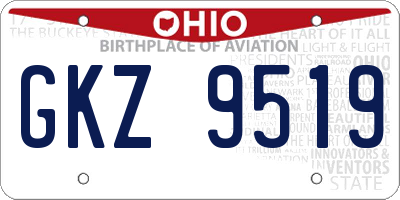 OH license plate GKZ9519