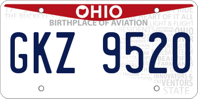 OH license plate GKZ9520