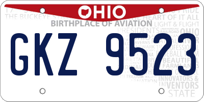 OH license plate GKZ9523