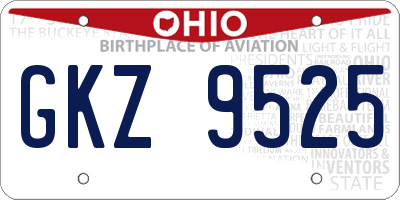 OH license plate GKZ9525