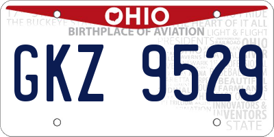 OH license plate GKZ9529