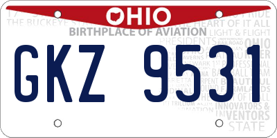 OH license plate GKZ9531