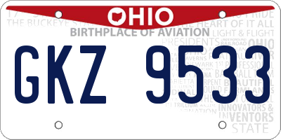 OH license plate GKZ9533