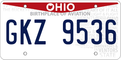 OH license plate GKZ9536