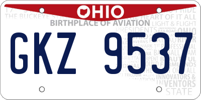 OH license plate GKZ9537