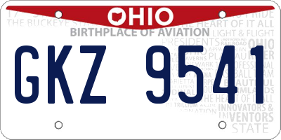 OH license plate GKZ9541