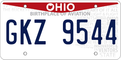 OH license plate GKZ9544