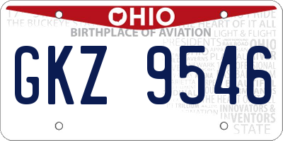 OH license plate GKZ9546