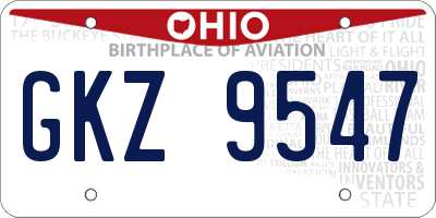 OH license plate GKZ9547
