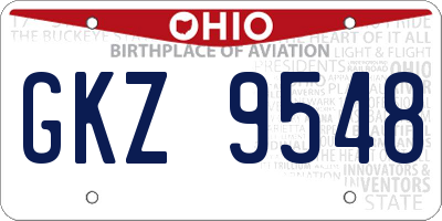 OH license plate GKZ9548