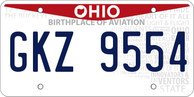 OH license plate GKZ9554