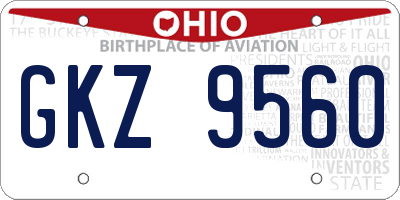 OH license plate GKZ9560