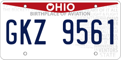 OH license plate GKZ9561