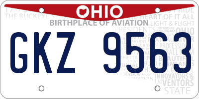 OH license plate GKZ9563