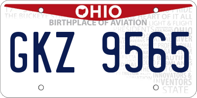 OH license plate GKZ9565