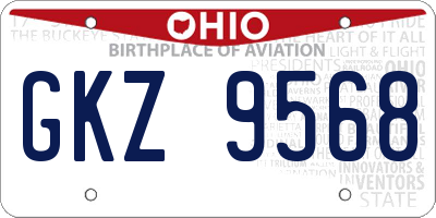 OH license plate GKZ9568