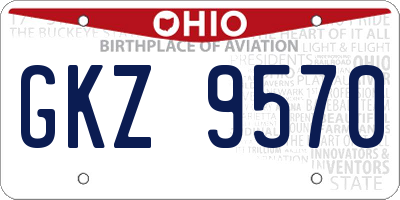 OH license plate GKZ9570