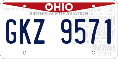OH license plate GKZ9571