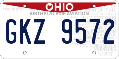 OH license plate GKZ9572