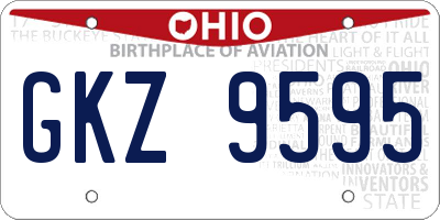 OH license plate GKZ9595