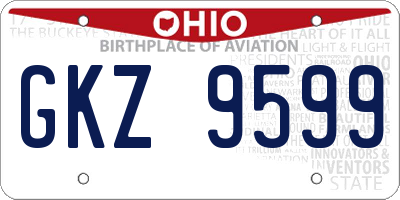 OH license plate GKZ9599