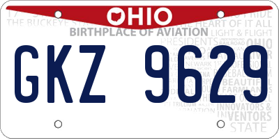 OH license plate GKZ9629