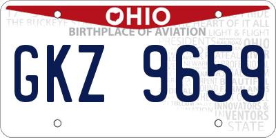 OH license plate GKZ9659
