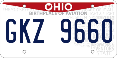 OH license plate GKZ9660
