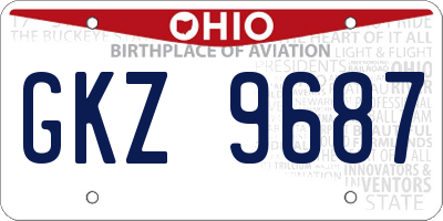 OH license plate GKZ9687