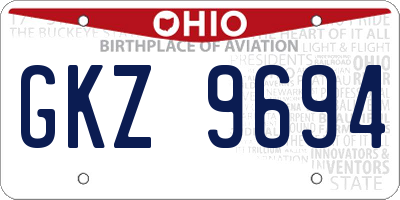 OH license plate GKZ9694