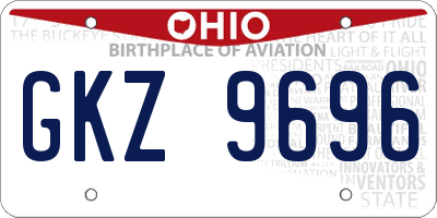OH license plate GKZ9696