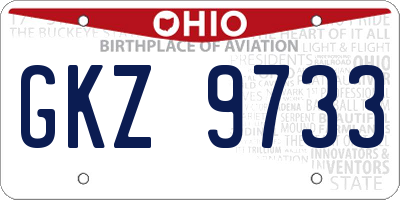 OH license plate GKZ9733