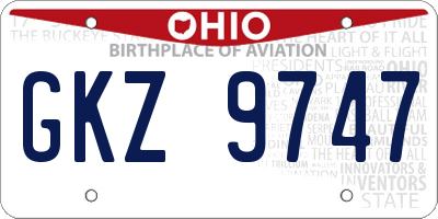 OH license plate GKZ9747