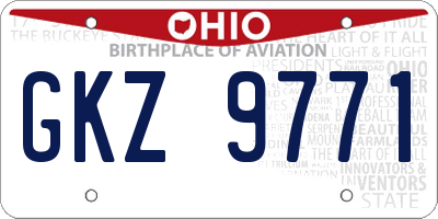 OH license plate GKZ9771