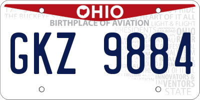 OH license plate GKZ9884