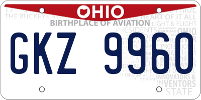 OH license plate GKZ9960