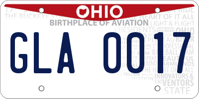 OH license plate GLA0017
