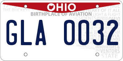 OH license plate GLA0032