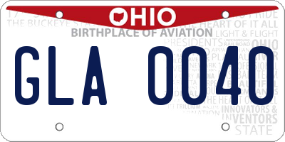 OH license plate GLA0040