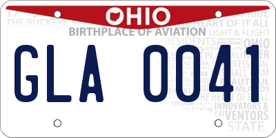 OH license plate GLA0041