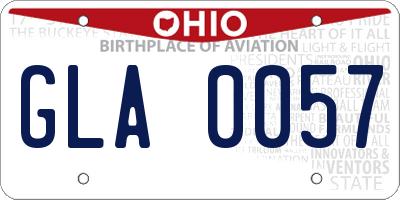 OH license plate GLA0057