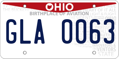 OH license plate GLA0063