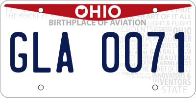 OH license plate GLA0071