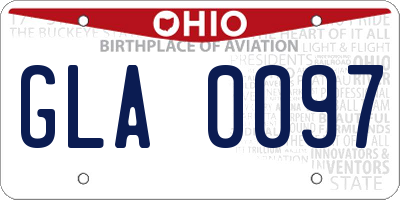 OH license plate GLA0097