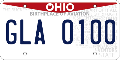 OH license plate GLA0100