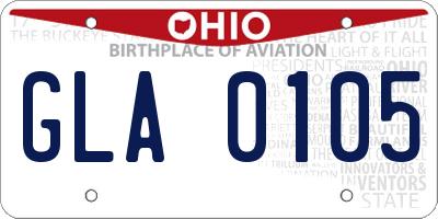 OH license plate GLA0105