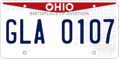 OH license plate GLA0107